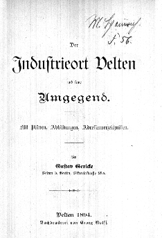 Der Industrieort Velten und seine Umgegend, 1894